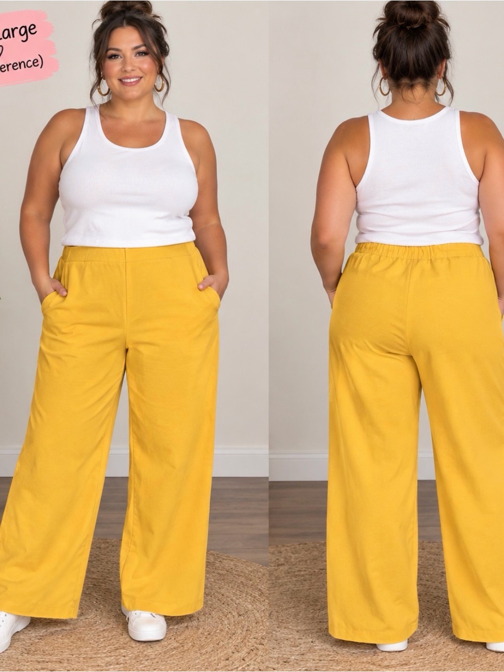 Nicole Miller New York Mustard Yellow Pull-On Pants – Size L